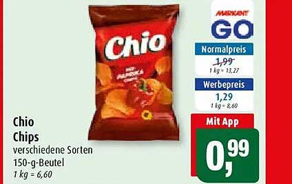 Chio Chips verschiedene Sorten 150-g-Beutel 1 kg = 6,60