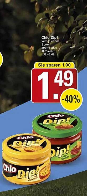 Chio Dip! verschiedene Sorten 200ml Glas