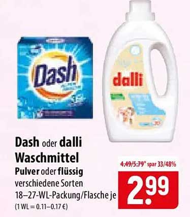 Dash oder dalli Waschmittel