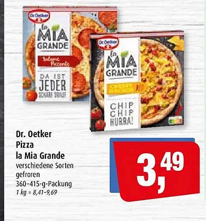 Dr. Oetker Pizza la Mia Grande verschiedene Sorten gefroren 360-415-g-Packung