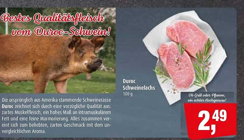 Duroc Schweinelachs 100 g