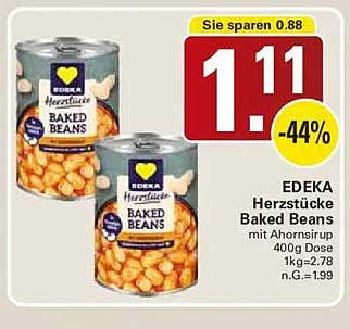 EDEKA Herzstücke Baked Beans mit Ahornsirup 400g Dose