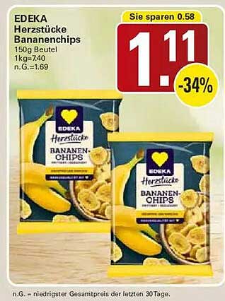 EDEKA Herzstücke Bananenchips