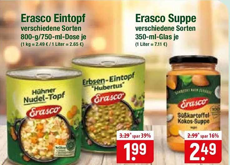Erasco Eintopf verschiedene Sorten 800-g/750-ml-Dose je