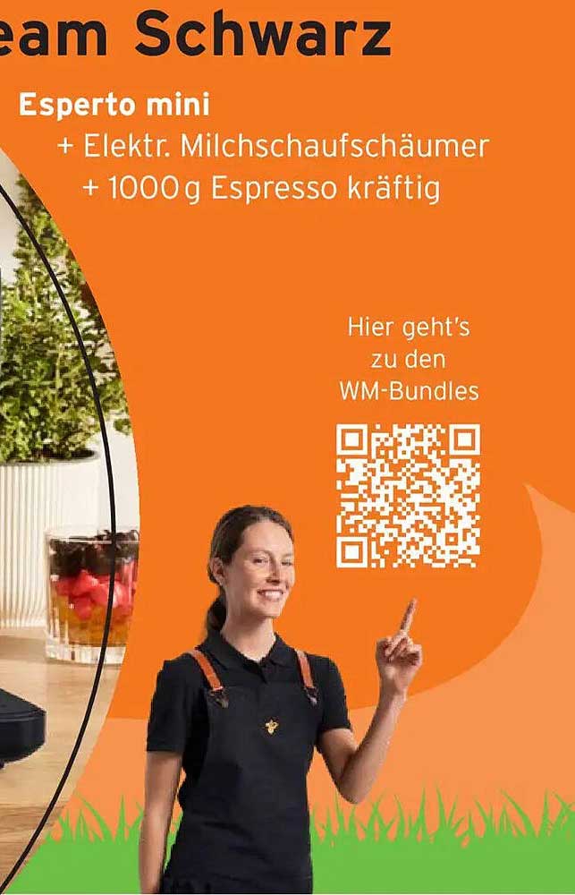 Esperto mini + Elektr. Milchschäumer + 1000g Espresso kräftig