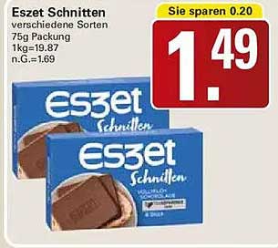Eszet Schnitten verschiedene Sorten