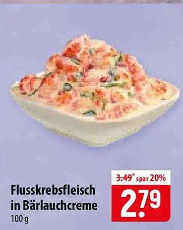 Flusskrebsfleisch in Bärlauchcreme