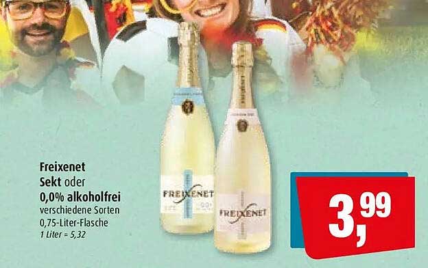 Freixenet Sekt oder 0,0% alkoholfrei verschiedene Sorten 0,75-Liter-Flasche 1 Liter = 5,32