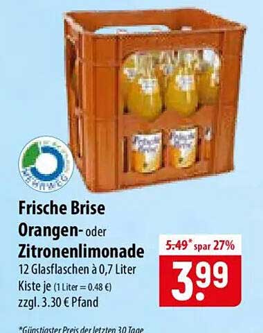 Frische Brise Orangen- oder Zitronenlimonade