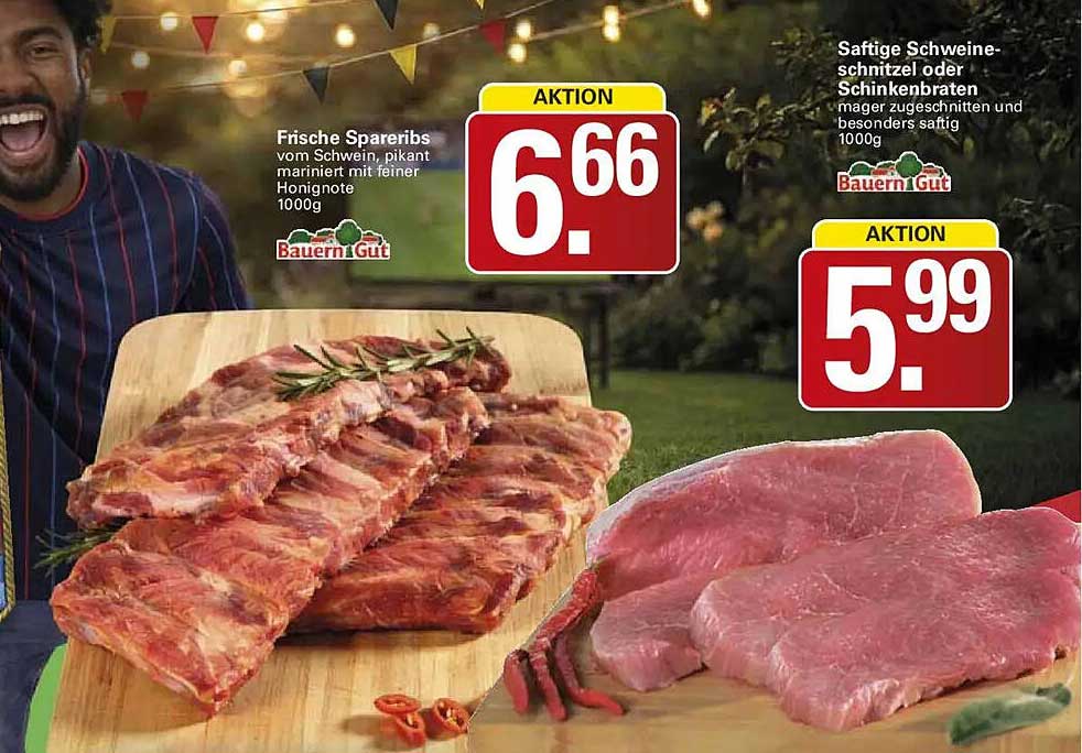 Frische Spareribs vom Schwein, pikant mariniert mit feiner Honignote 1000g