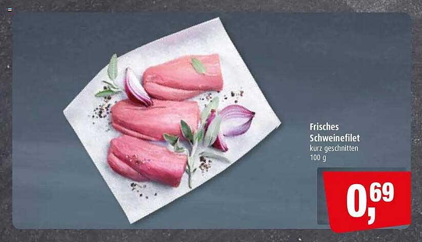 Frisches Schweinefilet kurz geschnitten 100 g