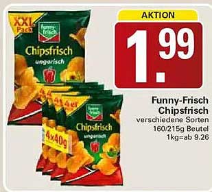 Funny-Frisch Chipsfrisch verschiedene Sorten 160/215g Beutel 1kg=ab 9.26