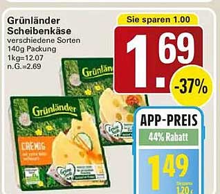 Grünländer Scheibenkäse verschiedene Sorten 140g Packung