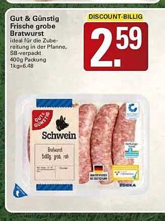 Gut & Günstig Frische grobe Bratwurst