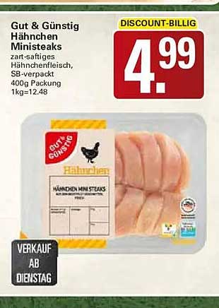 Gut & Günstig Hähnchen Ministeaks