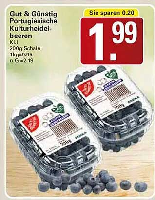 Gut & Günstig Portugiesische Kulturheidelbeeren