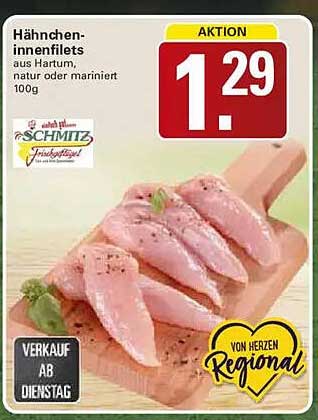 Hähncheninnenfilets aus Haldtum, natur oder mariniert 100g