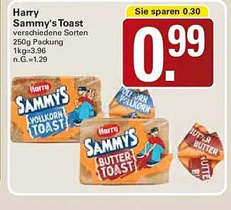 Harry Sammy's Toast verschiedene Sorten 250g Packung