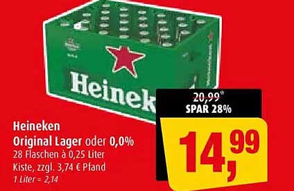 Heineken Original Lager oder 0,0%