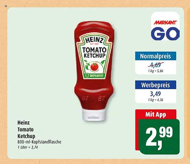 Heinz Tomato Ketchup 800-ml-Kopfstandflasche