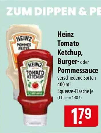 Heinz Tomato Ketchup, Burger- oder Pommessauce