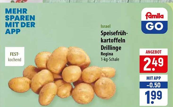 Israel Speisefrühkartoffeln Drillinge Regina 1-kg-Schale