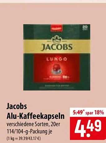 Jacobs Alu-Kaffeekapseln