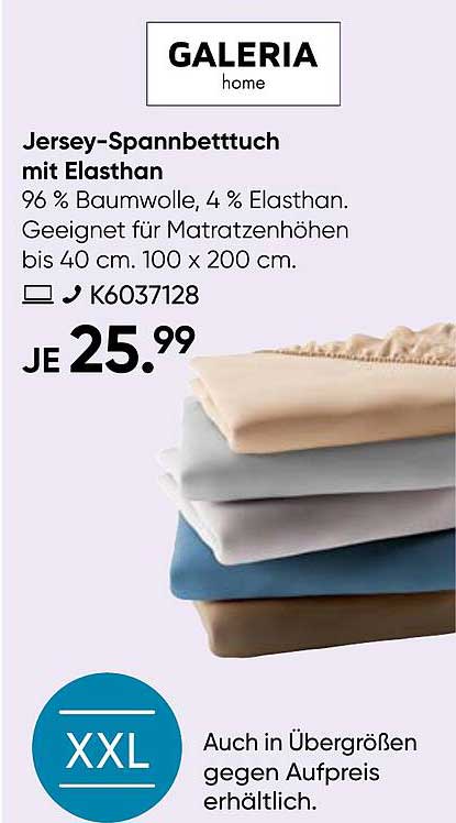 Jersey-Spannbettuch mit Elasthan