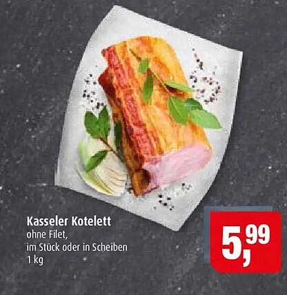Kasseler Kotelett ohne Filet, im Stück oder in Scheiben, 1 kg