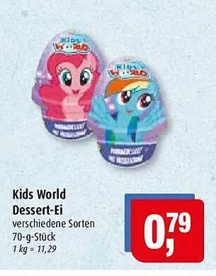Kids World Dessert-Ei verschiedene Sorten 70-g-Stück 1 kg = 11,29