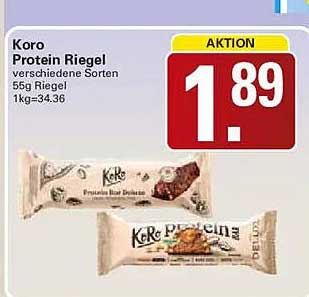 Koro Protein Riegel verschiedene Sorten 55g Riegel