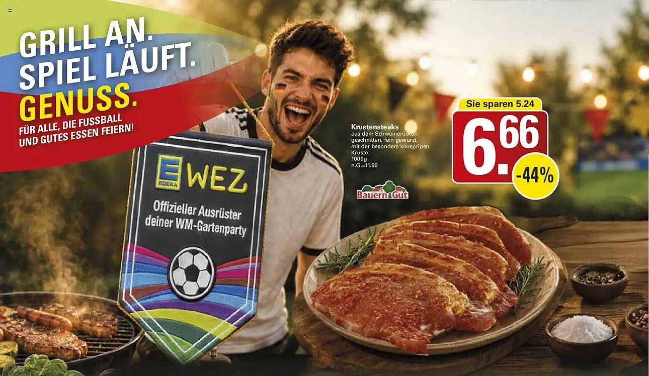 Krustensteaks aus dem Schweinerücken geschnitten, fein gewürzt, mit der besonders knusprigen Kruste