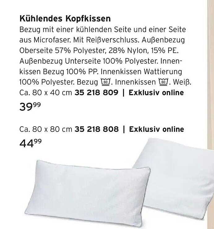 Kühlendes Kopfkissen