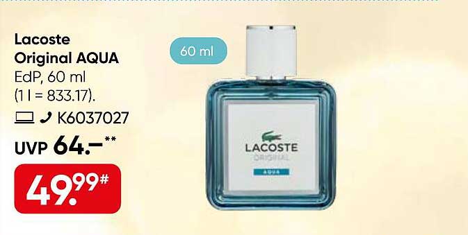 Lacoste Original AQUA EdP, 60 ml