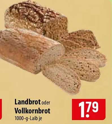 Landbrot oder Vollkornbrot