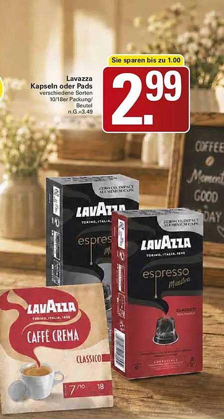 Lavazza Kapseln oder Pads verschiedene Sorten 10/18er Packung/Beutel