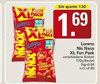 Lorenz Nic Nacs XL Fun Pack verschiedene Sorten 170g Beutel