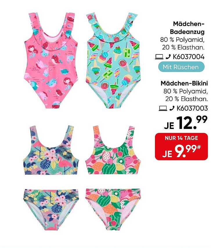 Mädchen-Badeanzug Mit Rüschen
