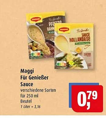 Maggi Für Genießer Sauce verschiedene Sorten für 250 ml Beutel