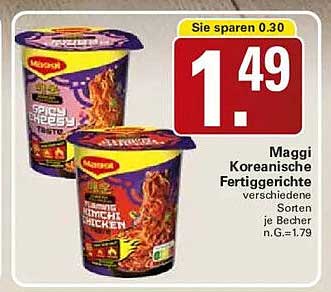 Maggi Koreanische Fertiggerichte verschiedene Sorten je Becher n.G.=1.79