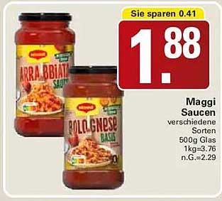 Maggi Sauce verschiedene Sorten 500g Glas