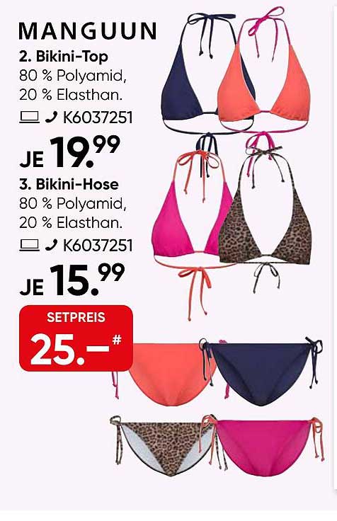 MANGUUN 2. Bikini-Top / 3. Bikini-Hose
