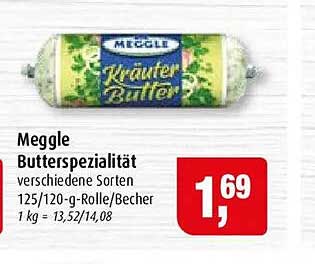 Meggle Butterspezialität verschiedene Sorten 125/120-g-Rolle/Becher