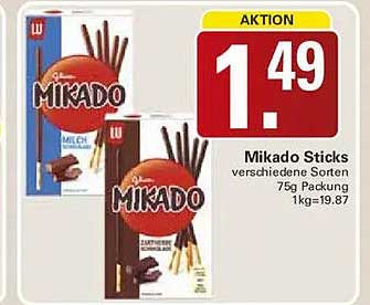 Mikado Sticks verschiedene Sorten 75g Packung 1kg=19,87