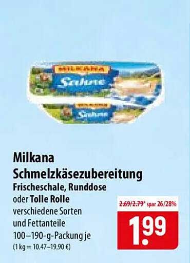 Milkana Schmelzkäsezubereitung