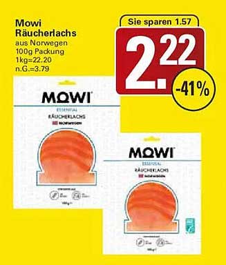 Mowi Räucherlachs aus Norwegen 100g Packung