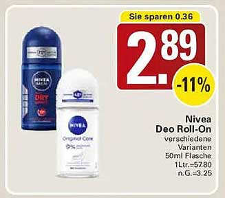 Nivea Deo Roll-On verschiedene Varianten 50 ml Flasche