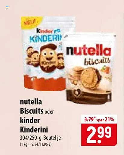 nutella Biscuits oder kinder Kinderini