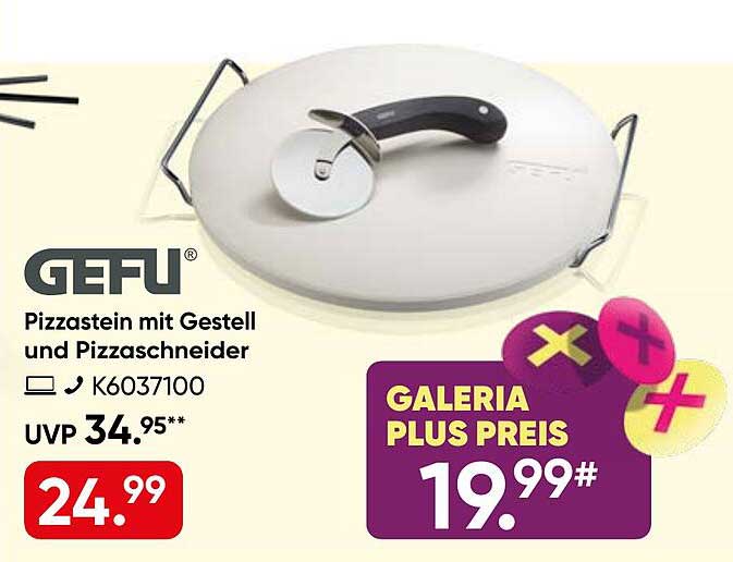 Pizzastein mit Gestell und Pizzaschneider