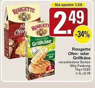 Rougette Ofen- oder Grillkäse verschiedene Sorten 180g Packung 1kg=13.83 n.G.=3.79